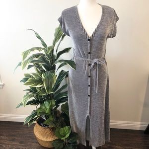 Striped Button Down Midi Dress